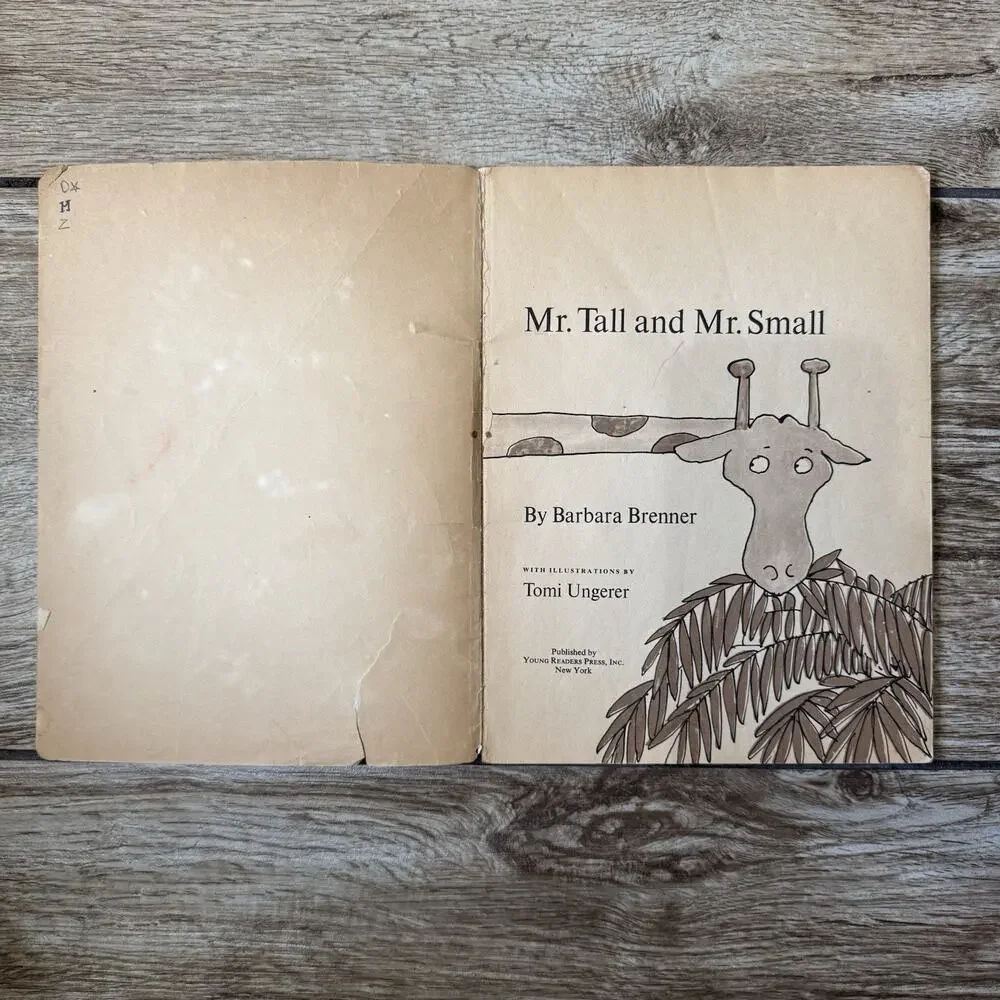 Vintage Mr. Tall and Mr. Small Book Barbara Brenner Tomi Ungerer 1st Print